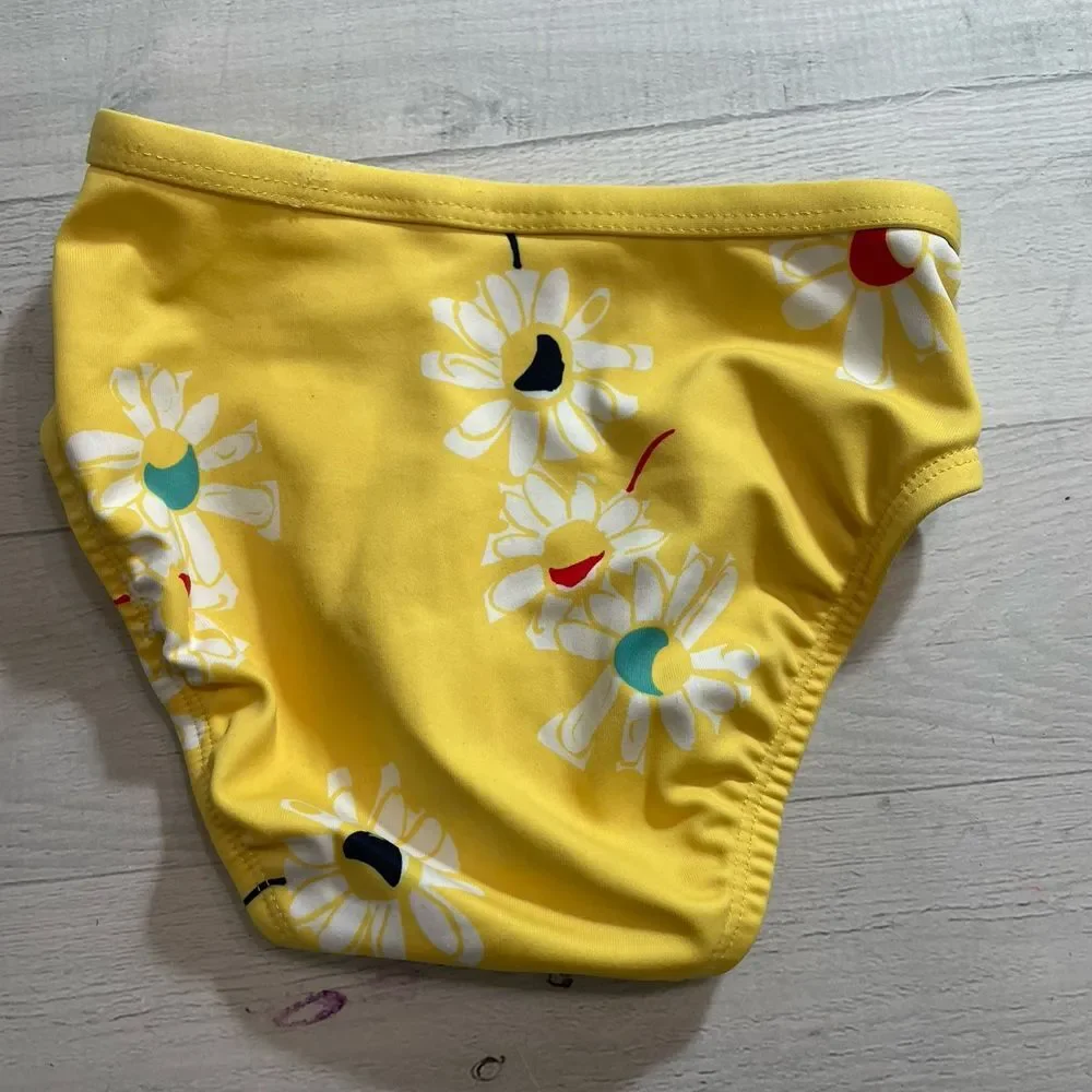 Hanna andersson girls yellow flower swim bottoms‎ 6-12 months